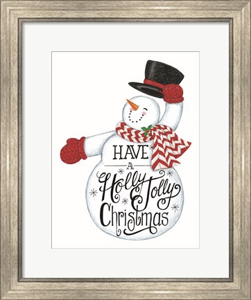 Framed Have a Holly Jolly Christmas Snowman Print