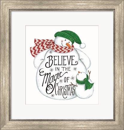 Framed Believe Snowman Print