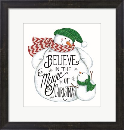 Framed Believe Snowman Print