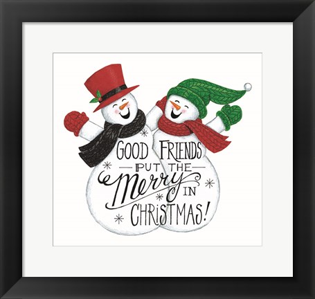 Framed Good Friends Snowman Print