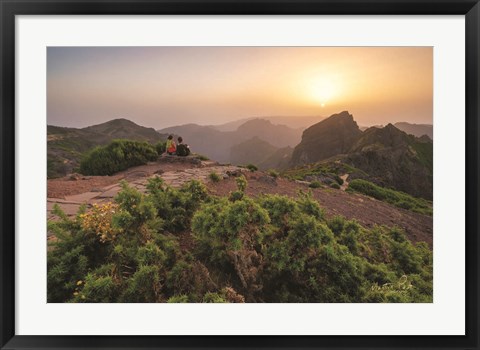 Framed Enjoying the Sunset Print