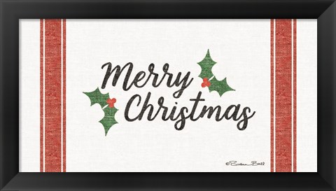 Framed Merry Christmas Grain Sack Print