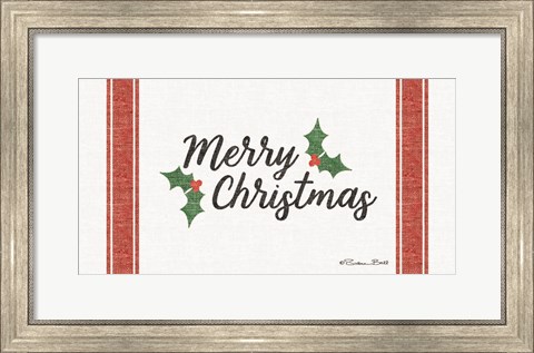 Framed Merry Christmas Grain Sack Print