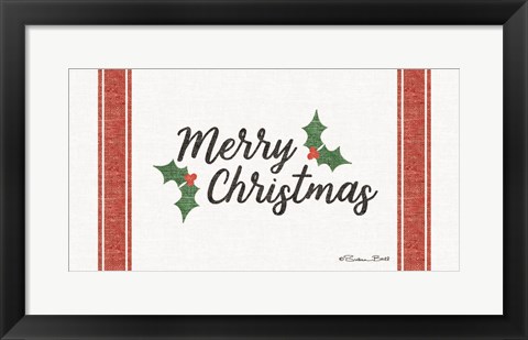 Framed Merry Christmas Grain Sack Print