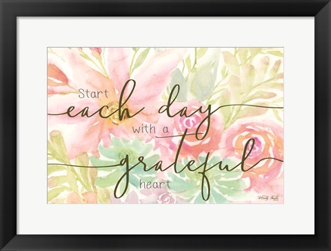 Framed Floral Grateful Heart Print