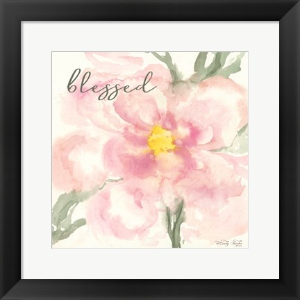 Framed Floral Blessed Print