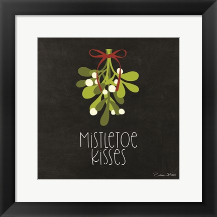 Framed Mistletoe Kisses Print