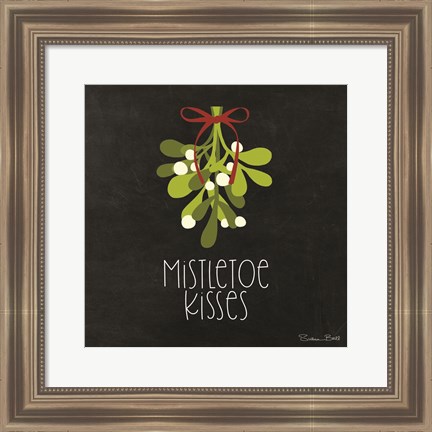 Framed Mistletoe Kisses Print