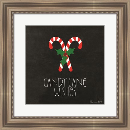 Framed Candy Cane Wishes Print