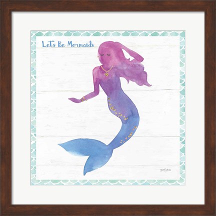 Framed Mermaid Friends III Lets Be Print