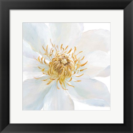 Framed Contemporary Clematis Gray Print