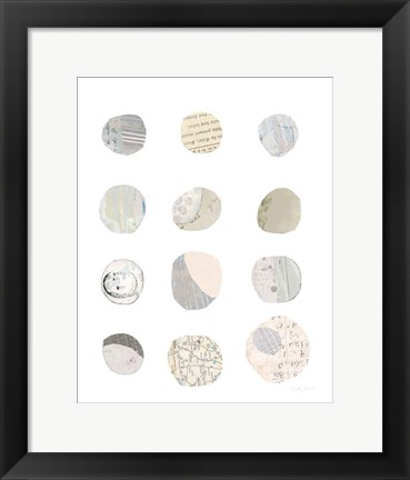 Framed Geometric Collage III Neutral Print