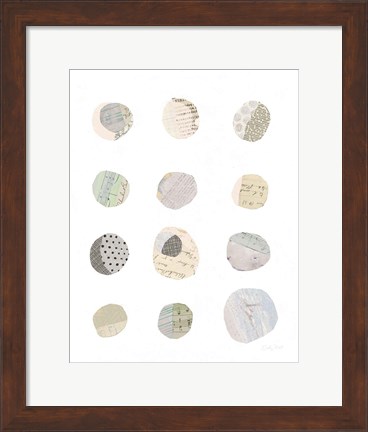 Framed Geometric Collage II on White Neutral Print