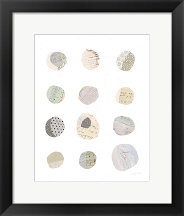 Framed Geometric Collage II on White Neutral Print