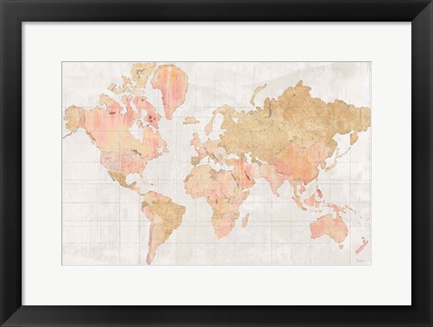 Framed Across the World v5 Champagne Print