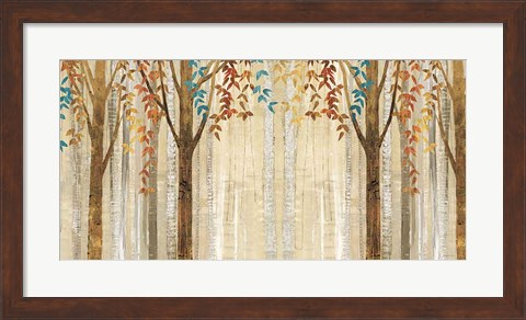 Framed Down to the Woods Autumn Teal Crop Print