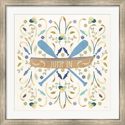 Framed Otomi Lake III Rowboat Print