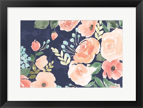 Framed Blooming Delight III Blue Print