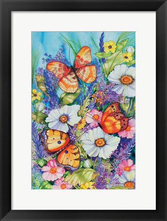 Framed Butterfly Garden Print