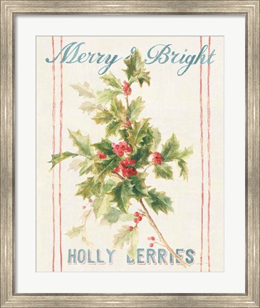 Framed Floursack Holiday Bright I Print