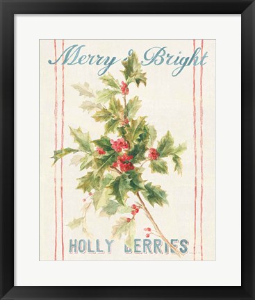 Framed Floursack Holiday Bright I Print