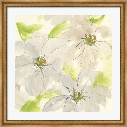 Framed Dancing Clematis II Print