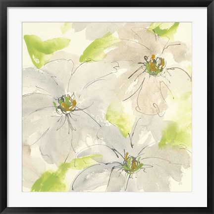 Framed Dancing Clematis II Print