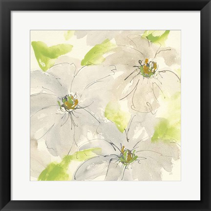 Framed Dancing Clematis II Print