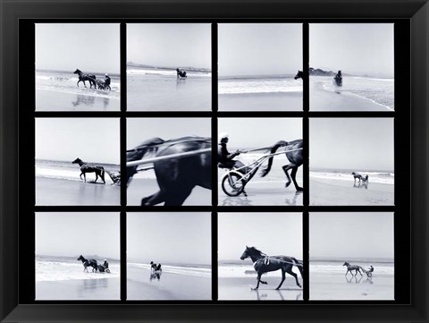 Framed Trotter at the Beach Print