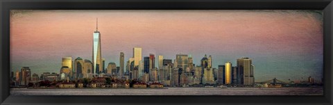 Framed NYC Panoramic At Sunset 2 Print