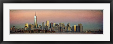 Framed NYC Panoramic At Sunset 2 Print