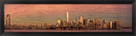 Framed NYC Panoramic At Sunset 5 Print