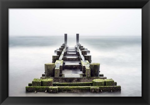 Framed Fog On Pier 1 Print