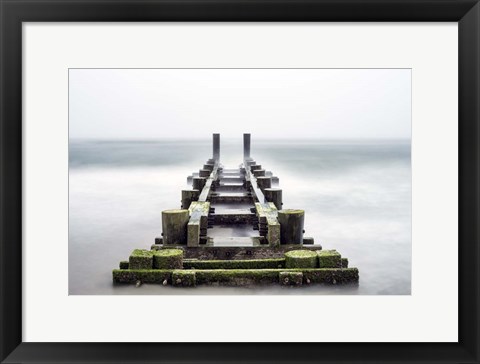 Framed Fog On Pier 1 Print