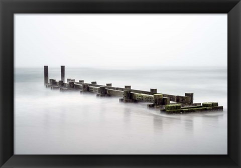 Framed Fog On Pier 2 Print