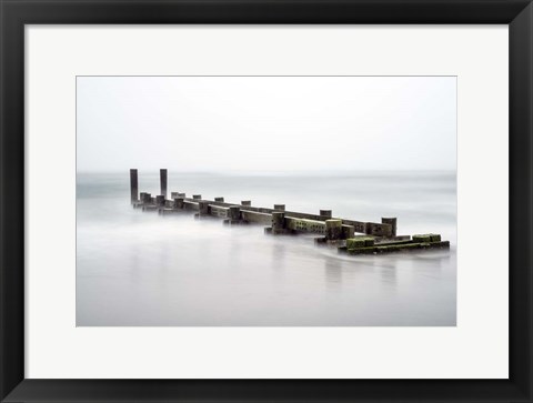 Framed Fog On Pier 2 Print