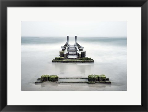 Framed Fog On Pier 3 Print