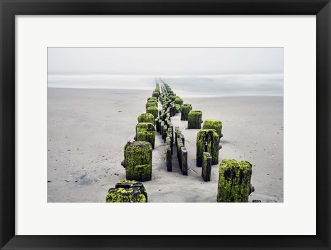 Framed FMK-307 Fog On Beach Print