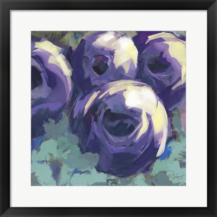 Framed Passion for Purple Abstract Floral Print