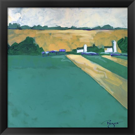 Framed Serenity on the Farm - Green Print