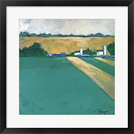 Framed Serenity on the Farm - Green Print