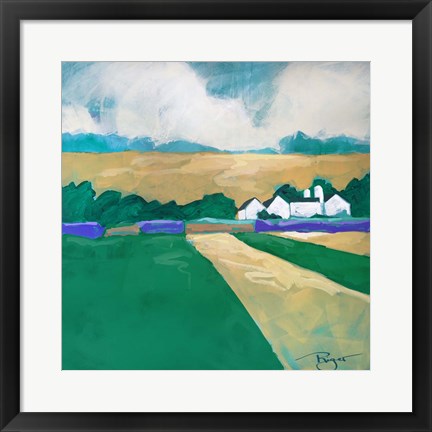 Framed Homestead - Green Print