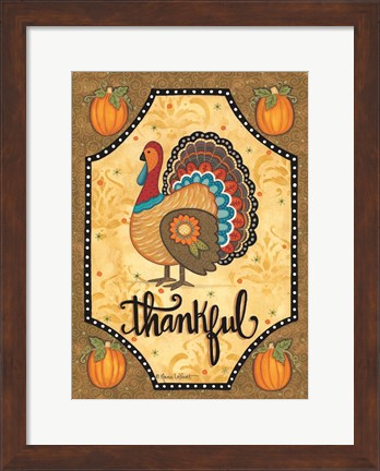 Framed Thankful Turkey Print