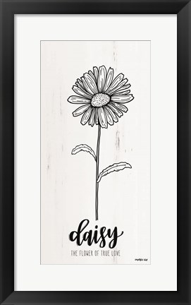 Framed Daisy - the Flower of True Love Print