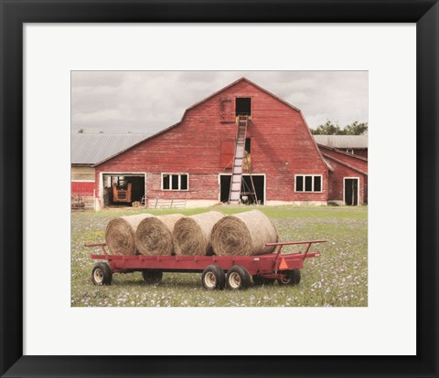 Framed Clayton Hay Wagon Print