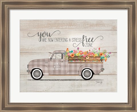 Framed Be Happy Vintage Truck Print