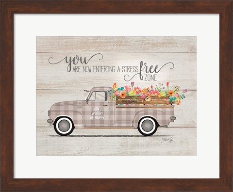 Framed Be Happy Vintage Truck Print